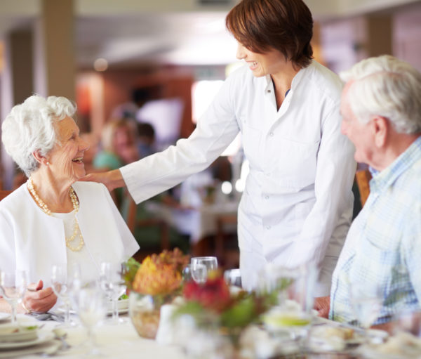 senior couple enjoying a lunch