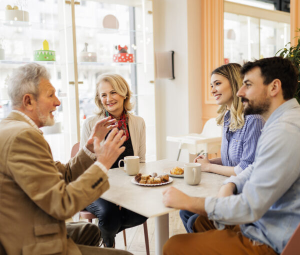 Multi Generational Family in a Cafe